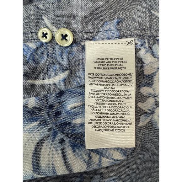 Ralph Lauren Hawaiian Shirt Floral Blue Button Down Short Sleeve Aloha Camp 2XL - Picture 6 of 8